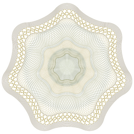 Guilloche Pattern Rosette for Certificate, Play Money or Other Security Papers - Vector Illustrationのイラスト素材
