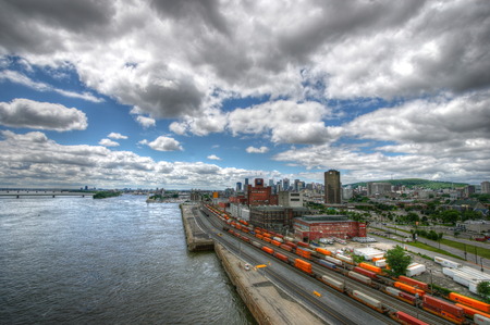 Photo of Vieux Quais and Montreal Centre Ville from Pont Jean Cartier Photo of Vieux Quais and Montreal Centre Ville from Pont Jean Cartier
