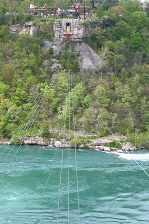Niagra Falls whirlpool aero car view from the topの写真素材