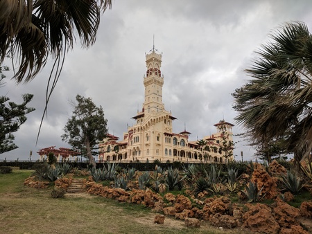 Montazah palace with the surrounding gardensのeditorial素材
