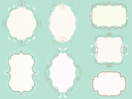 vector doodled frames packのイラスト素材