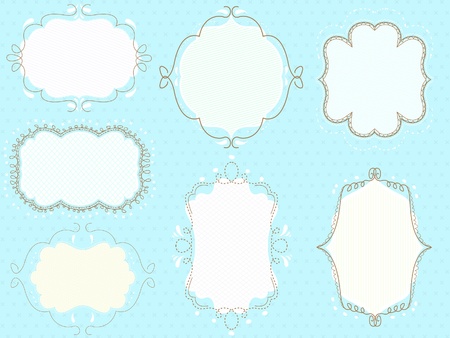 vector doodled frames packのイラスト素材