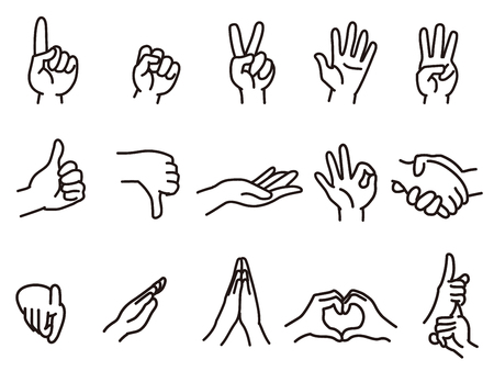 Hand signal setのイラスト素材
