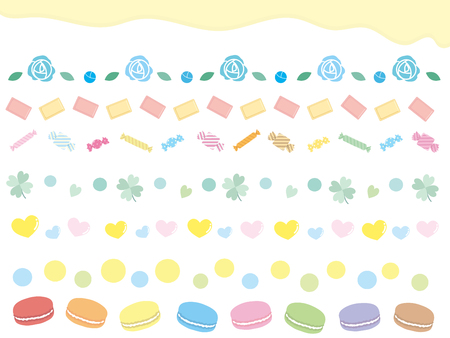 White day line setのイラスト素材