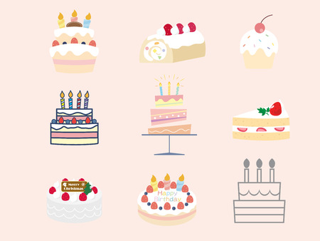 Cake setのイラスト素材
