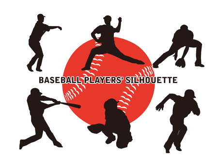 Baseball silhouetteのイラスト素材