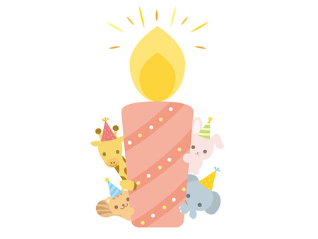 Animal candleのイラスト素材