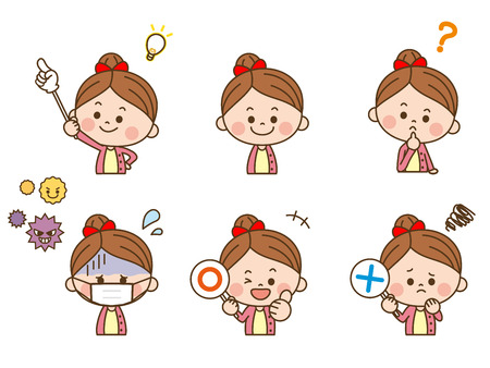Girl facial expressionのイラスト素材