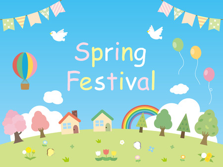 Spring festival backgroundのイラスト素材