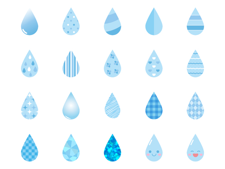 Rain drops Icon setのイラスト素材