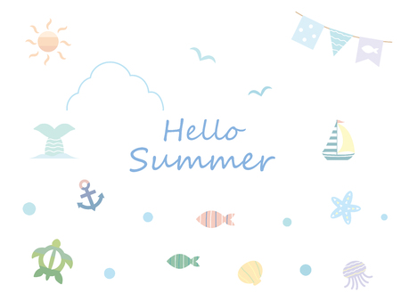 It is an illustration Summer set.のイラスト素材
