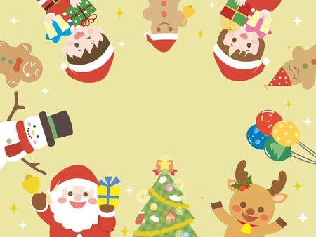 It is an illustration of a Christmas frame.のイラスト素材
