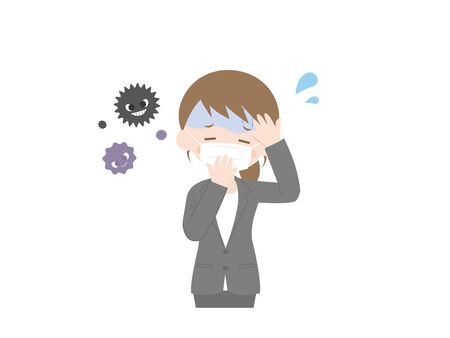 It is an illustration of a Woman cold.のイラスト素材