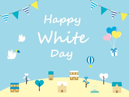 It is an illustration of a White day background.のイラスト素材