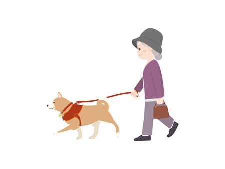It Is An Illustration of a Walking the Dog.のイラスト素材