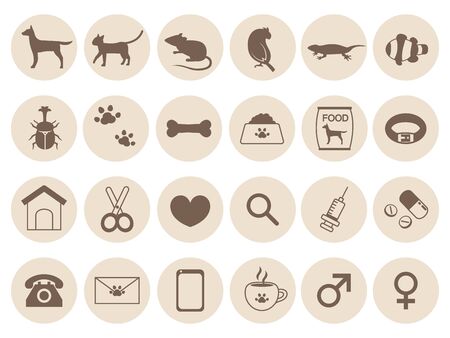 Pet shop icon set.のイラスト素材