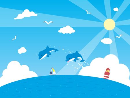 Dolphin jump.のイラスト素材