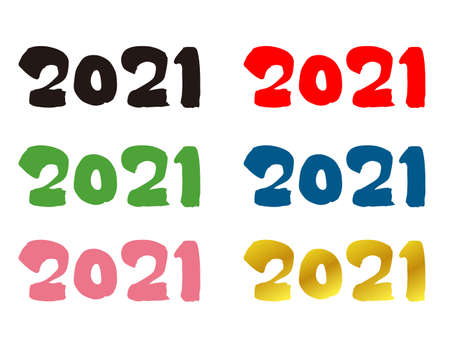 It is an illustration of a 2021 mark set.のイラスト素材