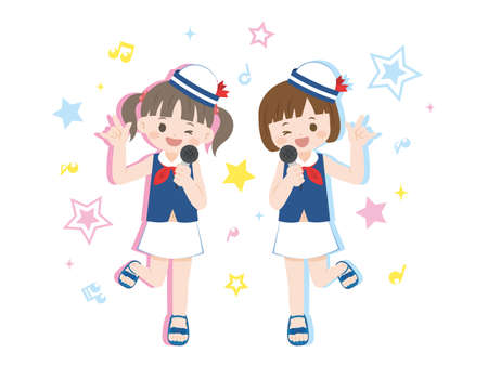It is an illustration of a Idol girls illustration.のイラスト素材