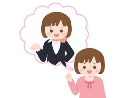 It is an illustration of a Girl's future dream.のイラスト素材