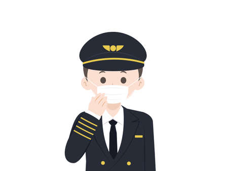 It is an illustration of a Airplane pilot.のイラスト素材