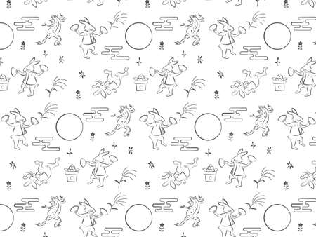 It is an illustration of a Tsukimi pattern background.のイラスト素材