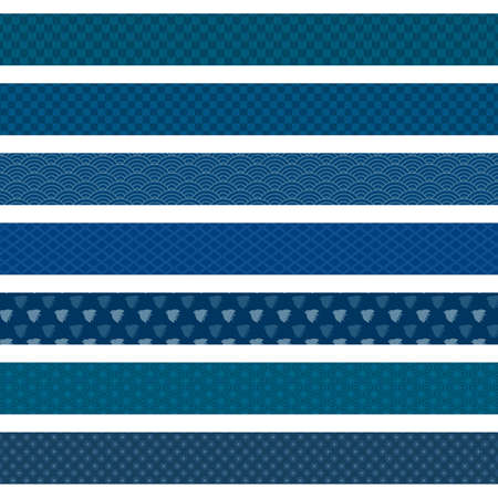 It is an illustration of a Japanese pattern navy blue.のイラスト素材