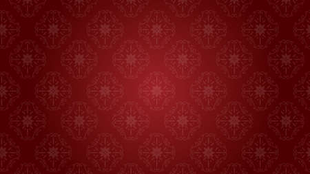 It is an illustration of a Damask background Red.のイラスト素材