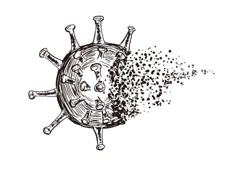 It is an illustration of a Virus illustration hand drawing.のイラスト素材
