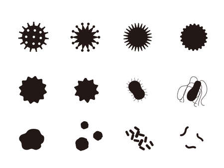 It is an illustration of a Virus silhouette variations.のイラスト素材
