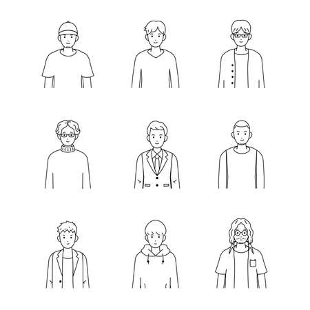 It is an illustration of a Men setのイラスト素材