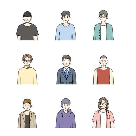 It is an illustration of a Men setのイラスト素材