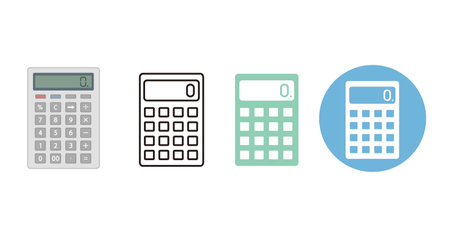 It is an illustration of a 	Calculator icon set.のイラスト素材