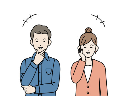 It is an illustration of a Married couple smile.のイラスト素材