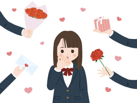 It is an illustration of  Guys who love a girl.のイラスト素材
