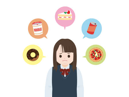 It is an illustration of a Student  obesity.のイラスト素材