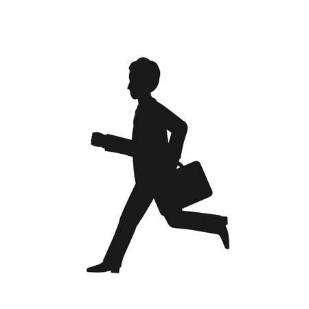It is an illustration of a Businessman running silhouette.のイラスト素材