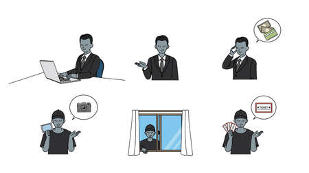 It is an illustration of a Criminal set.のイラスト素材