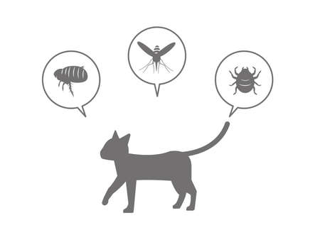 It is an illustration of a Cat and pest.のイラスト素材