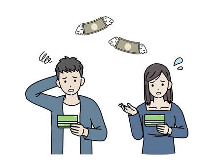 It is an illustration of a Young person money broke.のイラスト素材