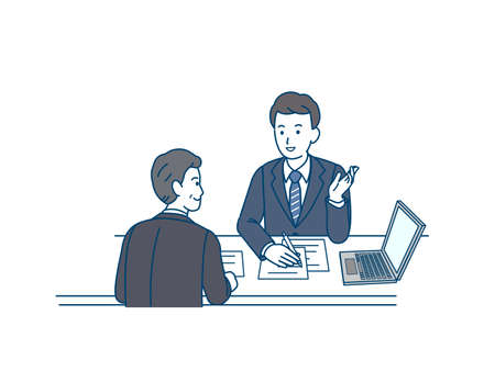 It is an illustration of a Business meeting scene.のイラスト素材