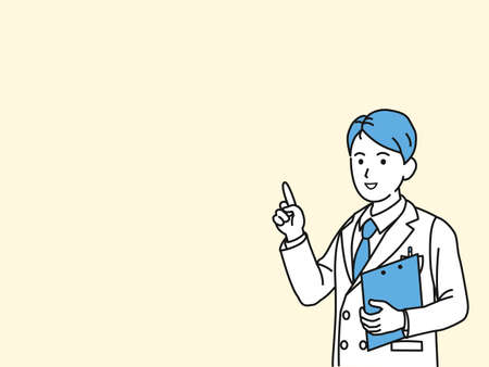 It is an illustration of a Doctor man teach and instructions.のイラスト素材