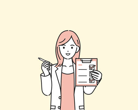 It is an illustration of a Doctor woman health check.のイラスト素材