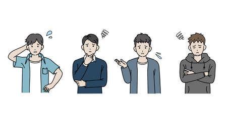 It is an illustration of a Young men be trouble worried.のイラスト素材