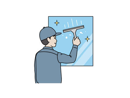 It is an illustration of a Cleaning staff man.のイラスト素材