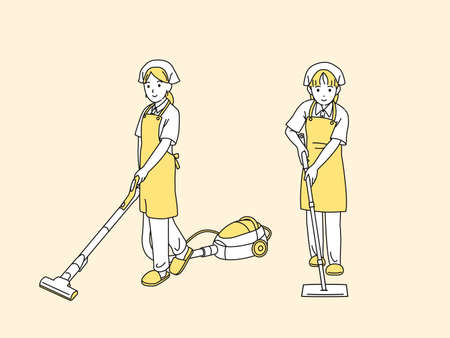 It is an illustration of a Cleaning staff women.のイラスト素材