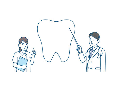 It is an illustration of a Dentist explanation.のイラスト素材
