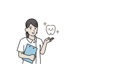 It is an illustration of a Dentist woman guidance.のイラスト素材