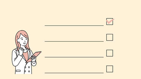 It is an illustration of a Doctor woman health check.のイラスト素材