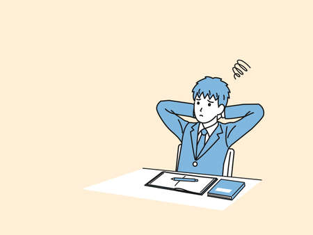 It is an illustration of a Student boy study boring.のイラスト素材